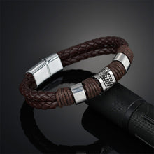 Load image into Gallery viewer, PU Wedding Exquisite Leather Boys Beautiful Bracelet Brown 1PC