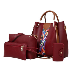 Fashion Women's Handbags 4 Pcs/set Composite Bags Handbag Women Shoulder Bags Female Totes Large Capacity Women's Crossbody Bags