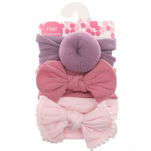 3pcs/Set New Solid Nylon Headband Bow