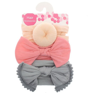 3pcs/Set New Solid Nylon Headband Bow