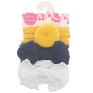 3pcs/Set New Solid Nylon Headband Bow