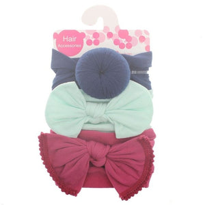 3pcs/Set New Solid Nylon Headband Bow