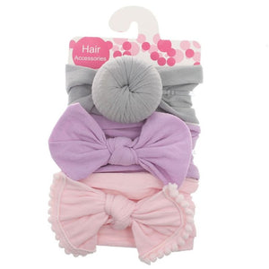 3pcs/Set New Solid Nylon Headband Bow