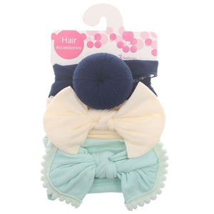 3pcs/Set New Solid Nylon Headband Bow