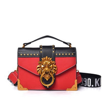 Load image into Gallery viewer, Fashion Pack Shoulder Bag Crossbody Package Metal Lion Head Mini Small Square Clutch Women Designer Wallet Handbags Bolsos Mujer