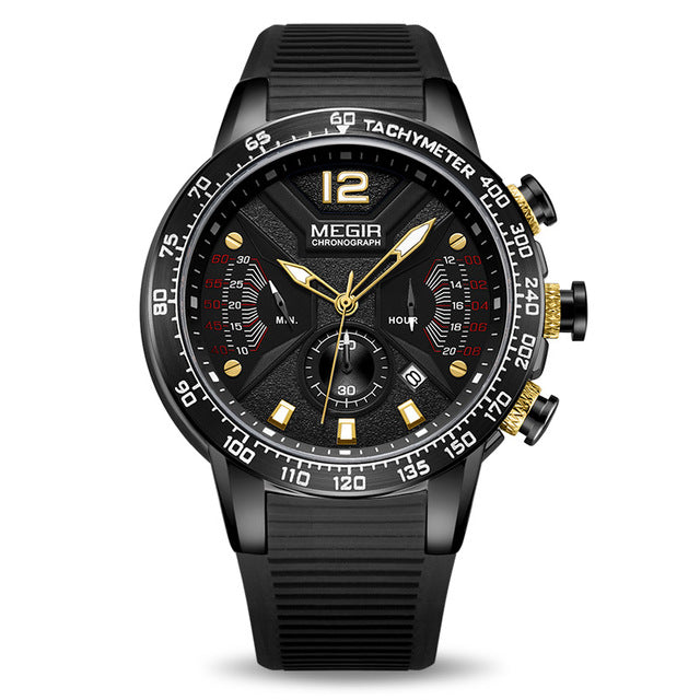 Relogio Masculino MEGIR Men Watches Silicone Sport Chronograph Quartz Military Watch Luxury Brand.