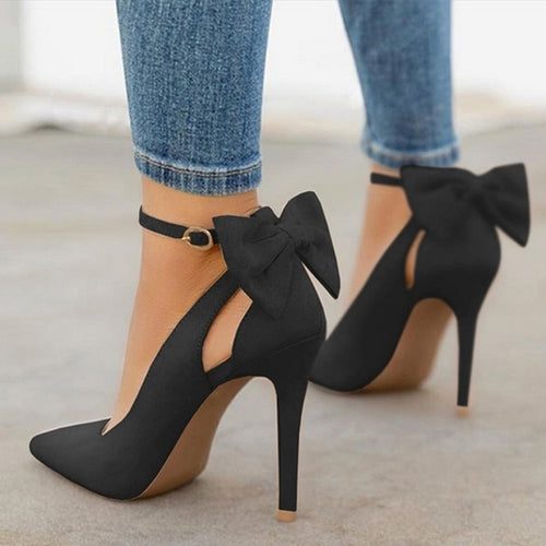 Pointed Toe Buckle Strap Butterfly Summer Shoes Wedding Shoes Plus Size DE