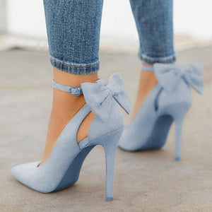 Pointed Toe Buckle Strap Butterfly Summer Shoes Wedding Shoes Plus Size DE