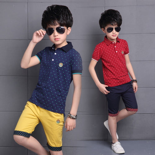 Summer Baby Boys Clothes  Shirt+Shorts Outfit Kids Clothes Boys Sport Suit