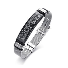 Load image into Gallery viewer, Personalized Bangle Men&#39;s Slide Mesh Bracelet Silver