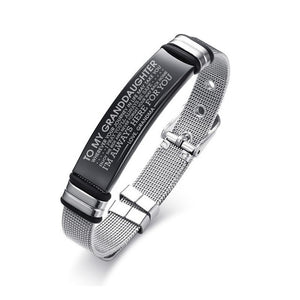 Personalized Bangle Men's Slide Mesh Bracelet Silver