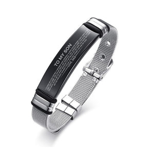 Personalized Bangle Men's Slide Mesh Bracelet Silver