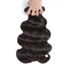 Load image into Gallery viewer, Allrun Body Wave Bundles With Frontal with Brazilian Hair Weave Bundles Non Remy Human Hair Bundles With Closure Hair Extensions