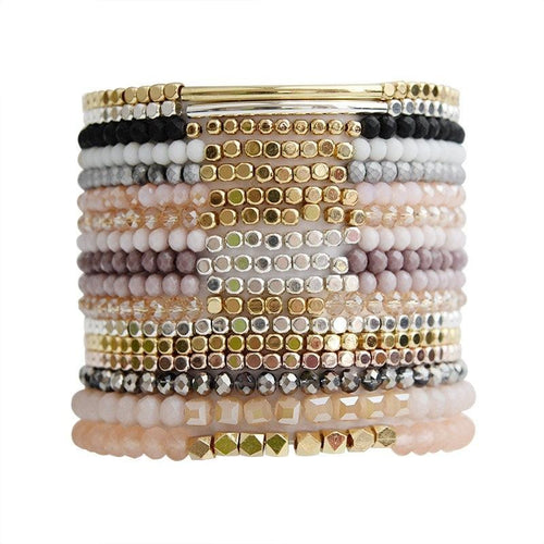 Multicolor Crystal Strand Bracelets