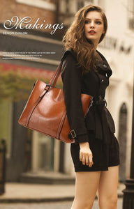 ACELURE Women bag Oil wax Women's Leather Handbags Luxury Tote