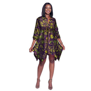 2019 African Print Wax Shirt for Women Dashiki Long Top Africa Clothing Bazin Plus Size Traditional African Clothing WY2030