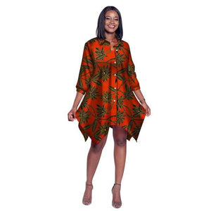 2019 African Print Wax Shirt for Women Dashiki Long Top Africa Clothing Bazin Plus Size Traditional African Clothing WY2030