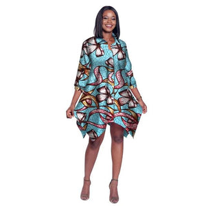 2019 African Print Wax Shirt for Women Dashiki Long Top Africa Clothing Bazin Plus Size Traditional African Clothing WY2030