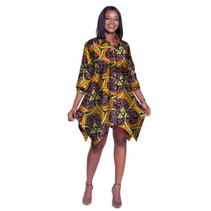 2019 African Print Wax Shirt for Women Dashiki Long Top Africa Clothing Bazin Plus Size Traditional African Clothing WY2030