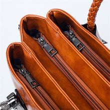 Load image into Gallery viewer, Vintage Oil Wax leather luxury designer ladies hand bags