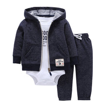 Load image into Gallery viewer, newborn baby boy/Girl clothes set cartoon fox hooded long sleeve coat+romper+pants