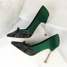 Load image into Gallery viewer, 2019 Women Satin 10cm High Heels  Tacones Shoes