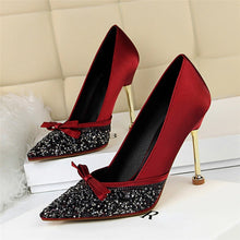 Load image into Gallery viewer, 2019 Women Satin 10cm High Heels  Tacones Shoes