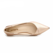 Load image into Gallery viewer, SDTRFT Spring Autumn Casual stilettos 5cm thin heels wedding shoes woman Pointed Toe Hollow out OL work pumps Plus:36-44 45