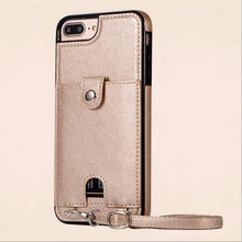 Load image into Gallery viewer, Case Cover luxury pu leather wallet card with shoulder strap phone cases for iphone