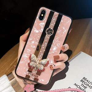 Luxury Creative Mirror Fashion 3D Inlaid butterfly Phone Case For iPhone