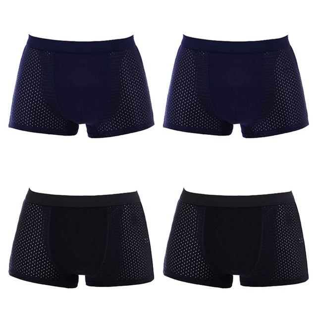 New 2019 Breathable Mesh Silk Men Boxers Four Corner Underwear Wholesale Underwear Men Cotton Mens Bodysuit Underwear 4pcs