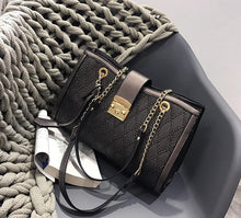Load image into Gallery viewer, European Fashion Retro Female Tote bag 2020 New Quality PU Leather Women&#39;s Designer Large Handbag Lattice Chain Shoulder Bags