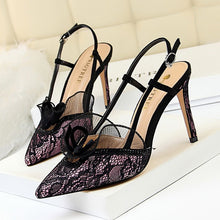 Load image into Gallery viewer, Women High Heel Shoes Lace Flower Women Sandals