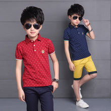 Load image into Gallery viewer, Summer Boys Clothes Shirt+Shorts Outfit Kids Clothes Boys Sport Suit