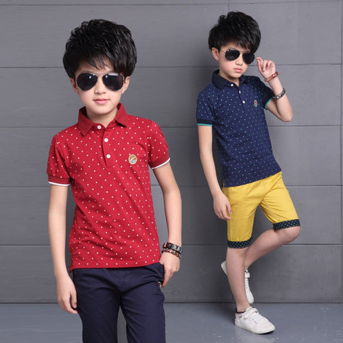 Summer Boys Clothes Shirt+Shorts Outfit Kids Clothes Boys Sport Suit