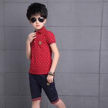 Load image into Gallery viewer, Summer Boys Clothes Shirt+Shorts Outfit Kids Clothes Boys Sport Suit