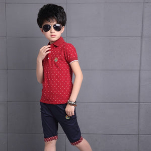 Summer Boys Clothes Shirt+Shorts Outfit Kids Clothes Boys Sport Suit