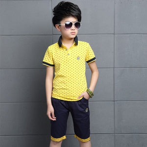 Summer Boys Clothes Shirt+Shorts Outfit Kids Clothes Boys Sport Suit