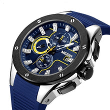 Load image into Gallery viewer, MEGIR Men Sport Watch Chronograph Silicone Strap Quartz Army Military Watches Clock .