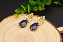 Load image into Gallery viewer, GLSEEVO Natural Fresh Water Baroque Pearl Drop Earrings Women Plant Leaves Dangle Earrings Luxury Handmade Fine Jewelry GE0308