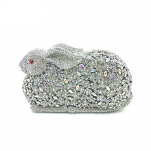 Load image into Gallery viewer, Gold Women&#39; Crystal Evening Bag Rabbit Retro Beaded Clutch Bags Hollow Wedding Diamond Beaded Bag Rhinestone Small Shoulder Bags