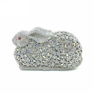 Gold Women' Crystal Evening Bag Rabbit Retro Beaded Clutch Bags Hollow Wedding Diamond Beaded Bag Rhinestone Small Shoulder Bags