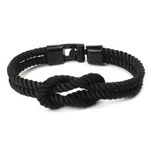 Load image into Gallery viewer, HOMOD 2019 Hot Stainless Steel Anchor Bracelets Men Nautical Survival Rope Chain