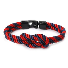 Load image into Gallery viewer, HOMOD 2019 Hot Stainless Steel Anchor Bracelets Men Nautical Survival Rope Chain