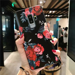 3D Flower Emboss Case For Samsung Galaxy Case Soft TPU