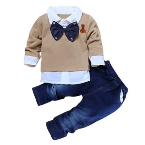 Spring Autumn Boys Clothes T-shirt+Pants 2pcs