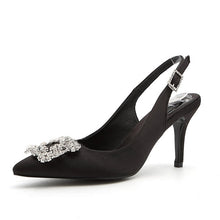 Load image into Gallery viewer, Women Shoes Pumps High Heels Elegant Buckle Rhinestone Pointed Toe Wedding Shoes