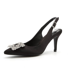 Load image into Gallery viewer, Women Shoes Pumps High Heels Elegant Buckle Rhinestone Pointed Toe Wedding Shoes