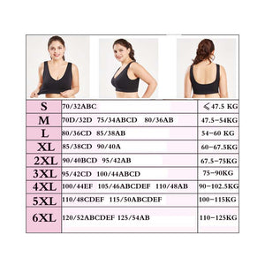 Queenral Plus Size Bras For Women Seamless Bra With Pads Big Size 5XL 6XL Bralette Push Up