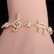 Load image into Gallery viewer, Hot 1pc Gold Color Austrian Crystal Hollow Charming Rose Flower Chain Bracelet For Women Jewelry